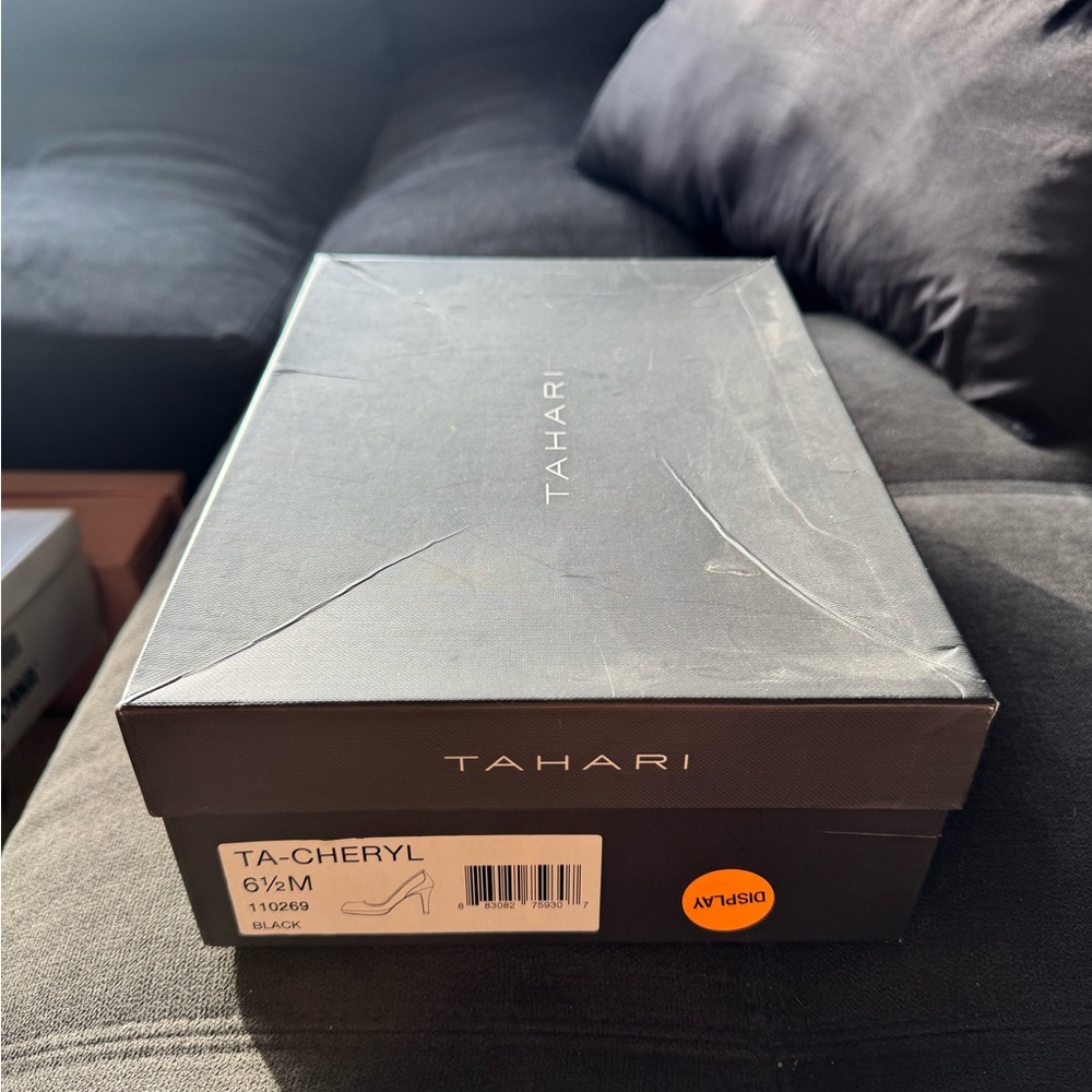 Black sequin Tahari heels
